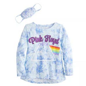 Girls Pink Floyd Graphic Tee with Matching Face Mask